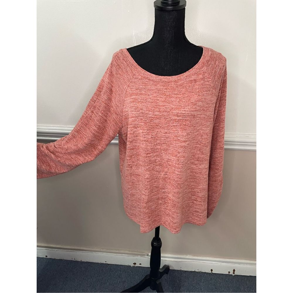 Hannah Coral Colored Long Sleeve Blouse Size X-Large